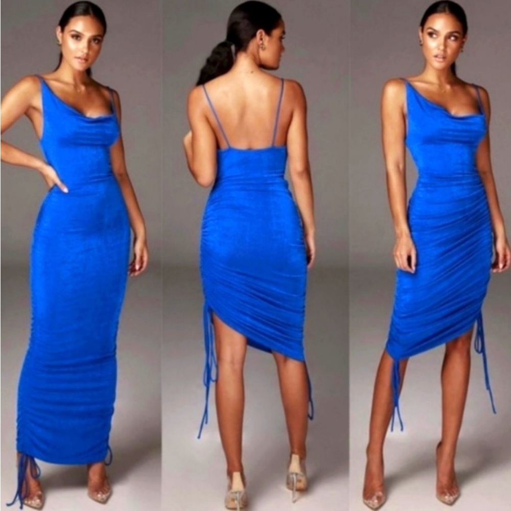 Jluxlabel thick beautiful medium blue color dress!
